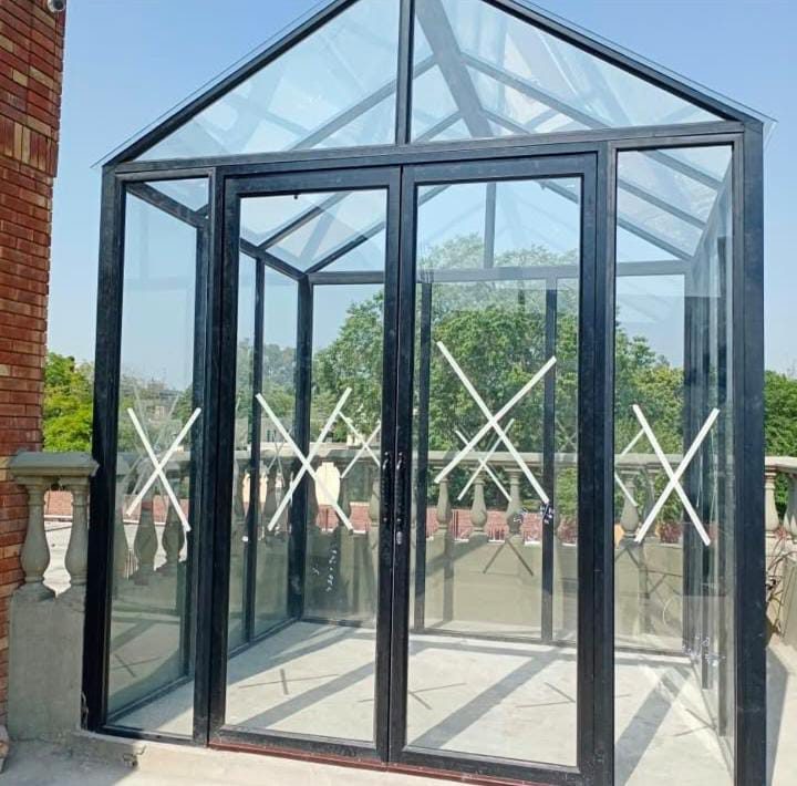 Steel-framed glass conservatory
