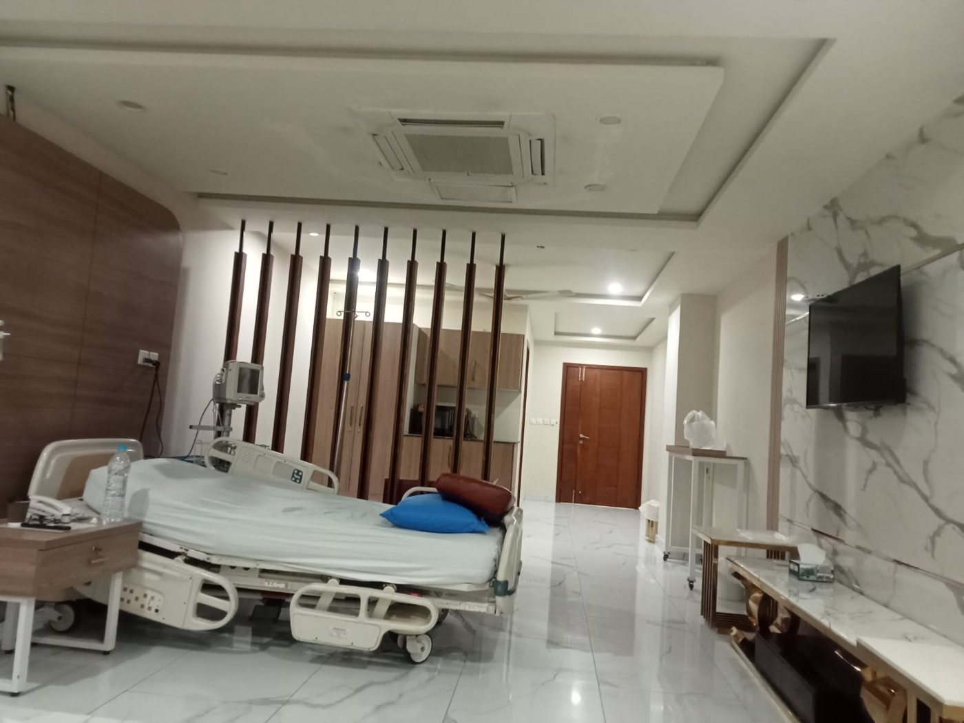Marble flooring in a hospital room by PTP (temporary photo)